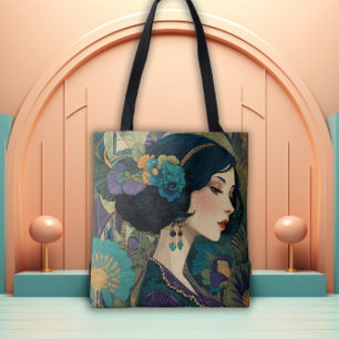 Art Deco Flapper Girl aus den 1920er Jahren Tasche
