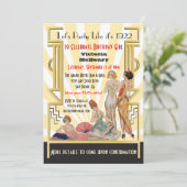 Art Deco Flapper Girl-Party Einladungen (Stehend Vorderseite)