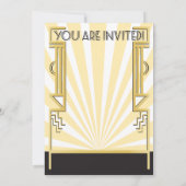 Art Deco Flapper Girl-Party Einladungen (Rückseite)