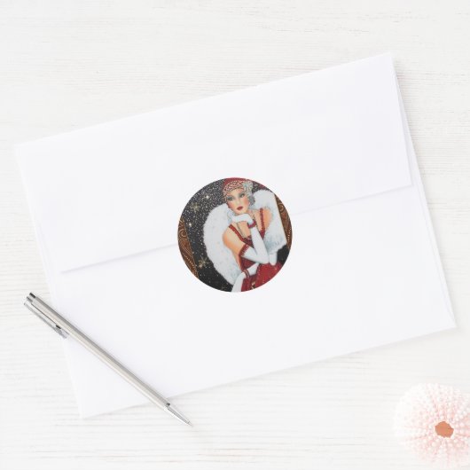 Art Deco Flapper Girl Sticker (Umschlag)