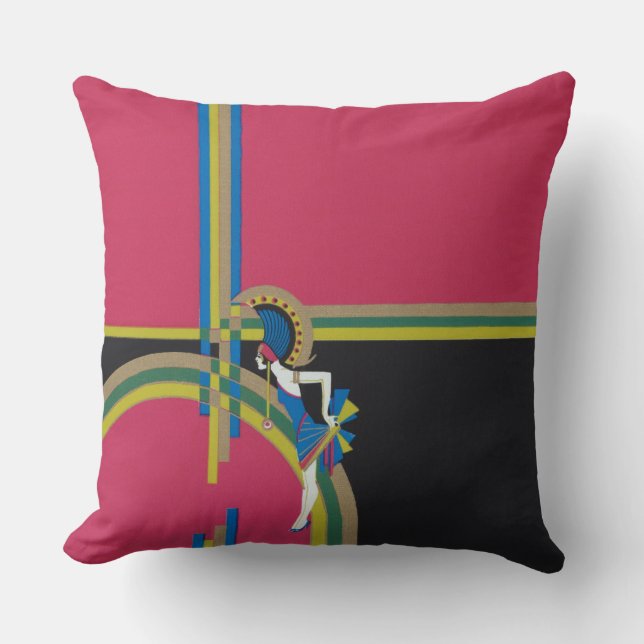 Art Deco Flapper Kissen (Vorderseite)