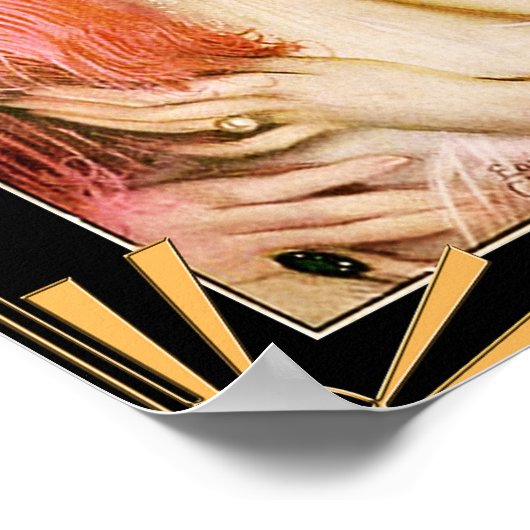 Art Deco Flapper Ladys Poster. Poster (Ecke)