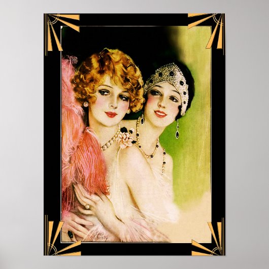 Art Deco Flapper Ladys Poster. Poster (Vorne)