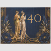 Art Deco Flapper Mädchen 40. Gatsby Decoupage Seidenpapier (Vorderseite)