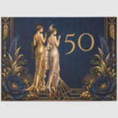 Art Deco Flapper Mädchen 50. Gatsby Decoupage Seidenpapier (Vorderseite)