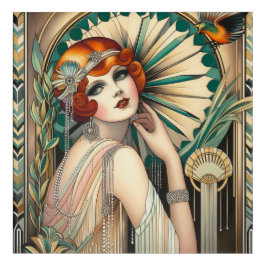 Art Deco Flapper Mauer Acryl Wandkunst