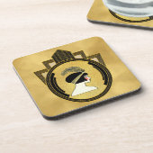 Art Deco Flapper Set von sechs Untersetzer (Linke Seite)