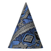 Art Deco Flapper Style Blue Beads Silver Lace Partyhütchen (Links)