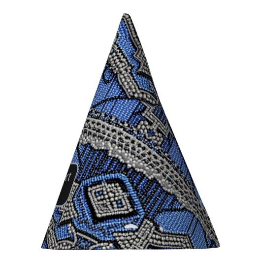 Art Deco Flapper Style Blue Beads Silver Lace Partyhütchen (Rechts)