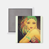 Art Deco Flapper-Tänzerin Magnet (Vorderseite/Rückseite)