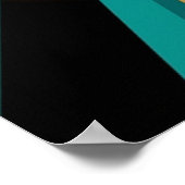 Art Deco Flapper Woman Portrait Gold Teal Poster (Ecke)