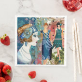 Art Deco Flapperinnen Serviette (Beispiel)