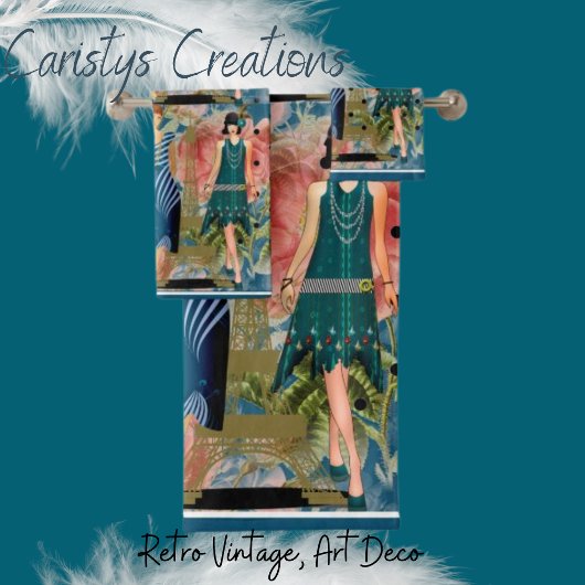 Art Deco Flappers Badhandtuch Set