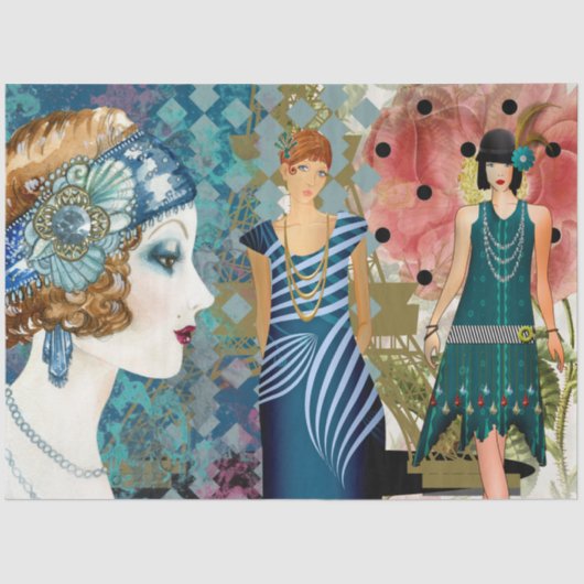 Art Deco Flappers Decoupage Seidenpapier (Vorderseite)