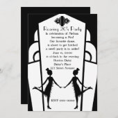 Art Deco Flappers Einladung (Vorne/Hinten)