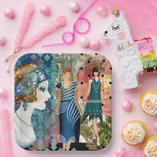 Art Deco Flappers Pappteller (Party)