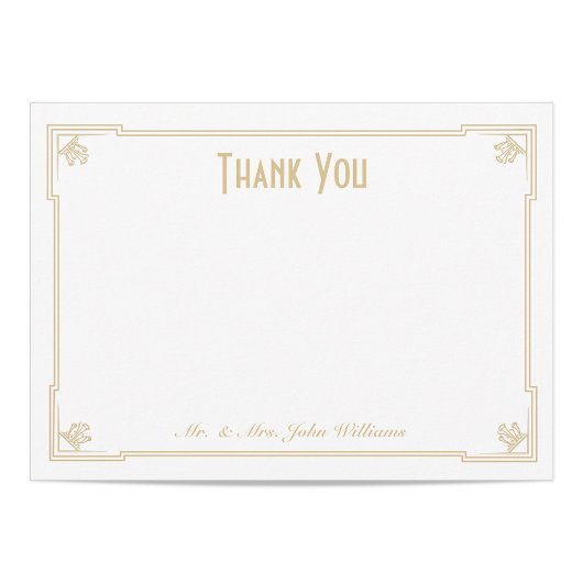 Art Deco Flat Danke Note Card