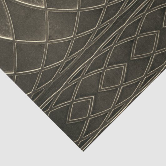 Art Deco Flat Metallic Taupe Decoupage Seidenpapier (Ausschnitt)