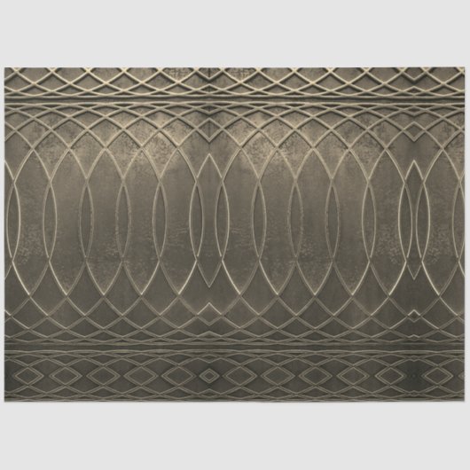Art Deco Flat Metallic Taupe Decoupage Seidenpapier (Vorderseite)