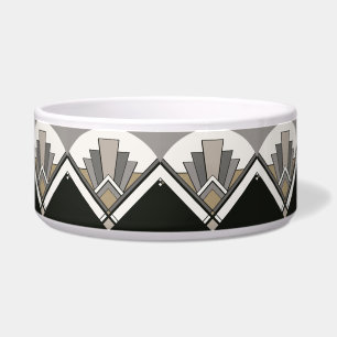 Art Deco Fliesen-Hundefutter-Schale Napf