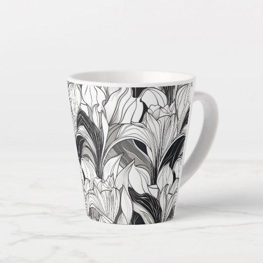 Art Deco Floral 12oz Tasse (Rechte Ecke)