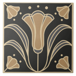 Art Deco Floral. Bluebell-Blume 2 Fliese