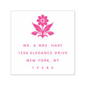 Art Deco Floral Blume Classic Rich Rücksendeadress Permastempel (Design)