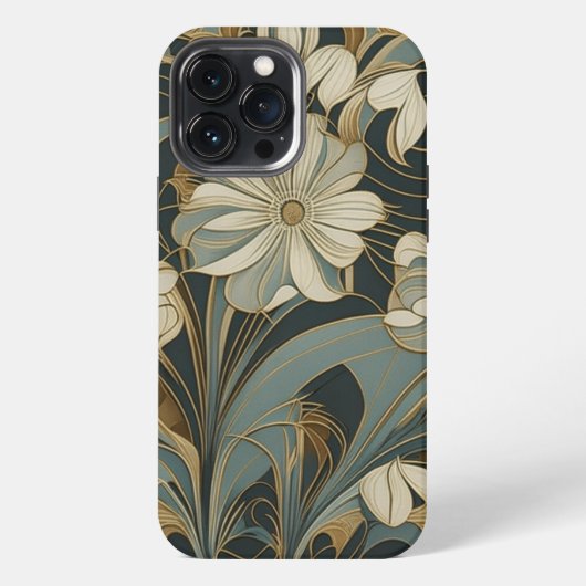 Art Deco Floral Design iPhone / iPad Fall Hülle (Rückseite)