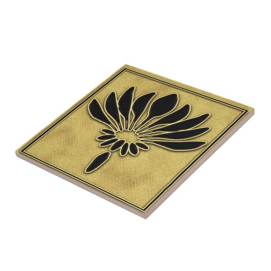 Art Deco Floral Design Keramik Tile. Fliese (Seite)