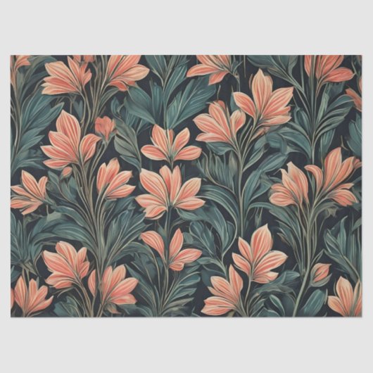 Art Deco Floral Design Seidenpapier (Vorderseite)