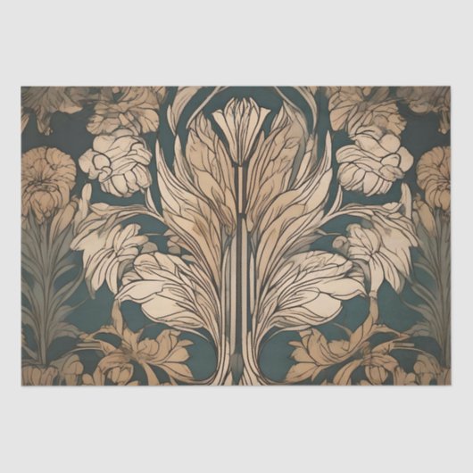 Art Deco Floral Design Seidenpapier (Vorderseite)