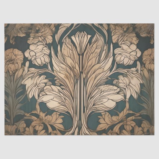 Art Deco Floral Design Seidenpapier (Vorderseite)
