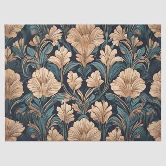 Art Deco Floral Design Seidenpapier (Vorderseite)