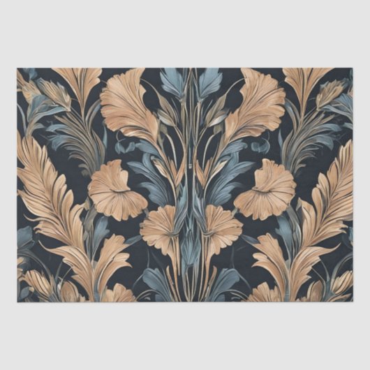 Art Deco Floral Design Seidenpapier (Vorderseite)
