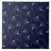 Art Deco Floral Fan Pattern  Fliese (Vorderseite)