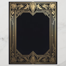 Art Deco Floral Frame Briefbogen