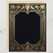 Art Deco Floral Frame Briefbogen (Vorne/Hinten)