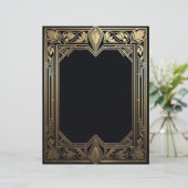 Art Deco Floral Frame Briefbogen (Stehend Vorderseite)