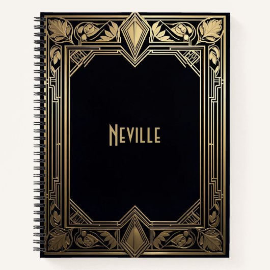 Art Deco Floral Frame Notizblock (Vorderseite)