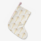 Art Deco Floral: Goldene Eleganz. Kleiner Weihnachtsstrumpf (Vorderansicht (hängend))