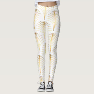 Art Deco Floral: Goldene Eleganz. Leggings