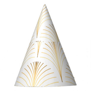 Art Deco Floral: Goldene Eleganz. Partyhütchen