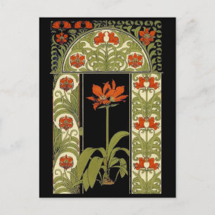 Art Deco floral Grußkarte Postkarte