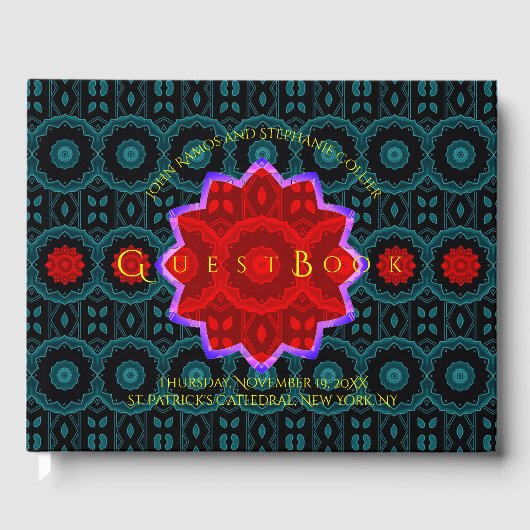 Art Deco Floral Guest Book Gästebuch (Vorderseite)