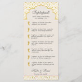 Art Deco Floral Lotus Indian & Hindu Wedding Programm (Rückseite)