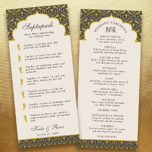Art Deco Floral Lotus Indian & Hindu Wedding Programm