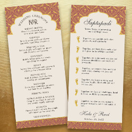 Art Deco Floral Lotus Indian & Hindu Wedding Programm