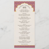 Art Deco Floral Lotus Indian & Hindu Wedding Programm (Vorderseite)