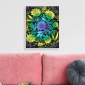 Art Deco Floral Rainbow Leinwanddruck (Insitu (Wohnzimmer))