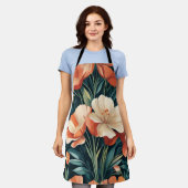 Art Deco Floral Schürze (Getragen)